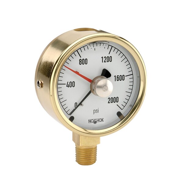Pressure Gauge, -30 inHg to 0 to 100 psi psi, 4 in Dial, 1/4 in NPT NPT, Back Location